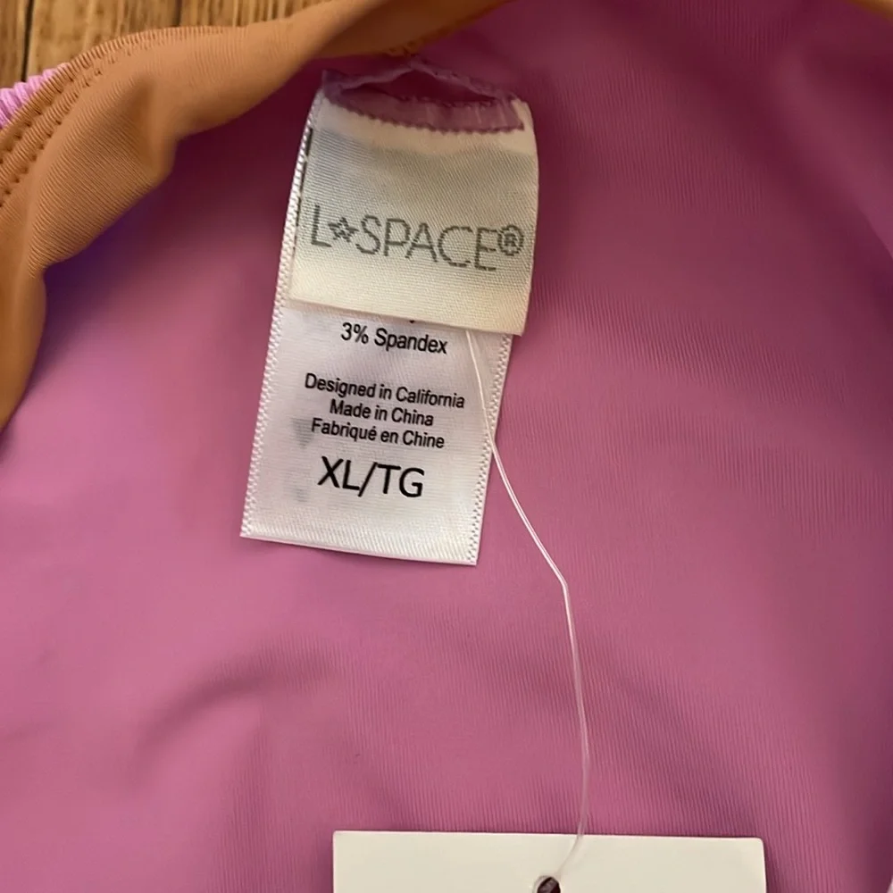 l*space Classic Swim Bottom Rosebud Cream Putty XL Ribbed Vacay NWT $79‎